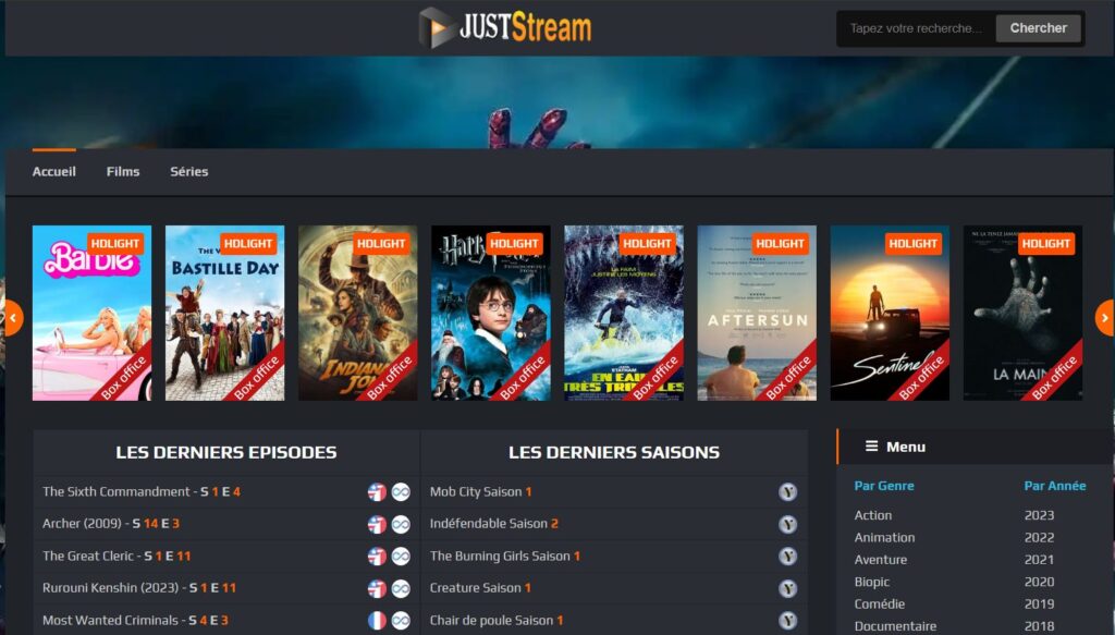 JustStream Nouvelle adresse
